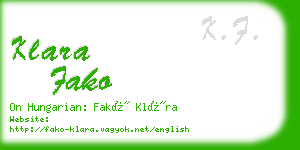 klara fako business card